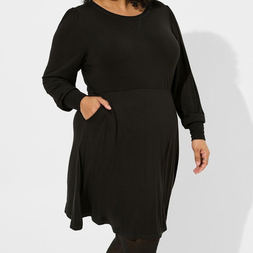 Torrid Mini Super Soft Puff Sleeve Skater Dress sz 2 NWT